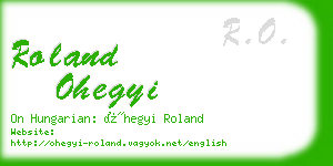 roland ohegyi business card